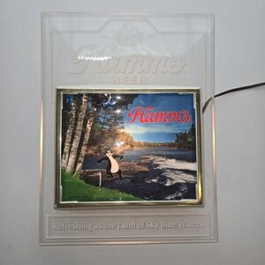 Vintage 1984 Hamm's Beer Lighted Bar Sign Pabst 16" Hamm's Bear Toe In Water 186